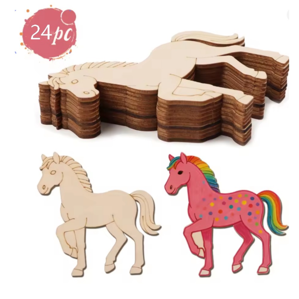 Art Craft Horse - 24 Pièces de découpeurs en bois