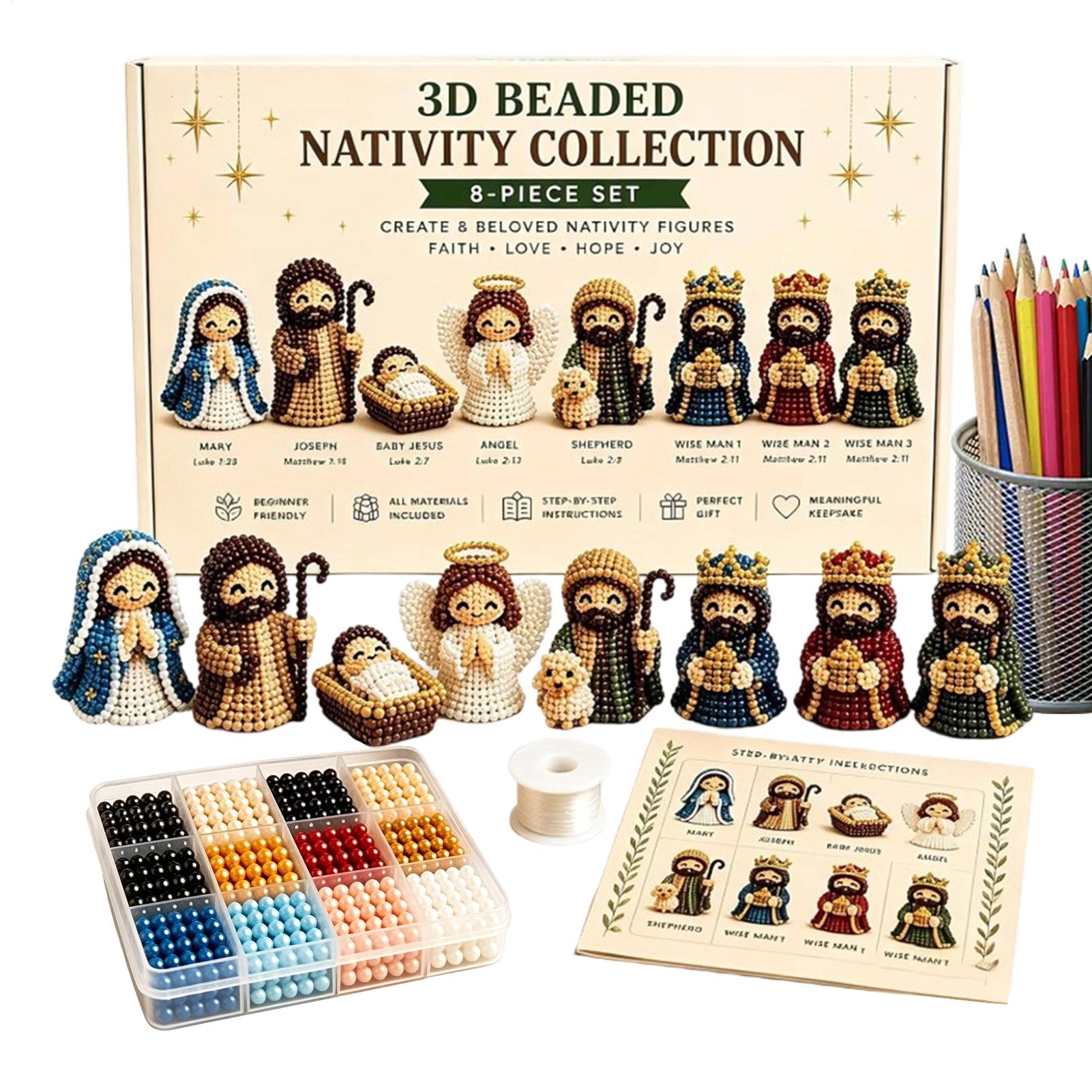 Art Craft Holiday - Kit d'Art Perlé Crèche de Noël
