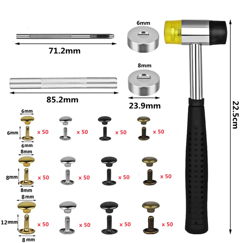 Leather Tooling Kit - ABWP-Rivets en cuir, 600 rivets multicolores