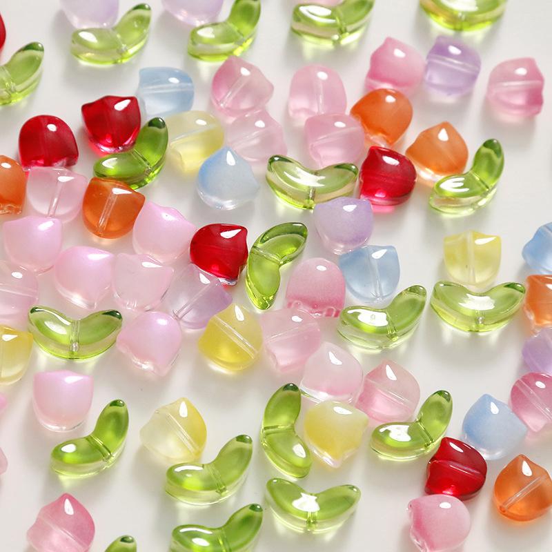 Art Craft Flower - Perles de verre multicolores Lampwork en