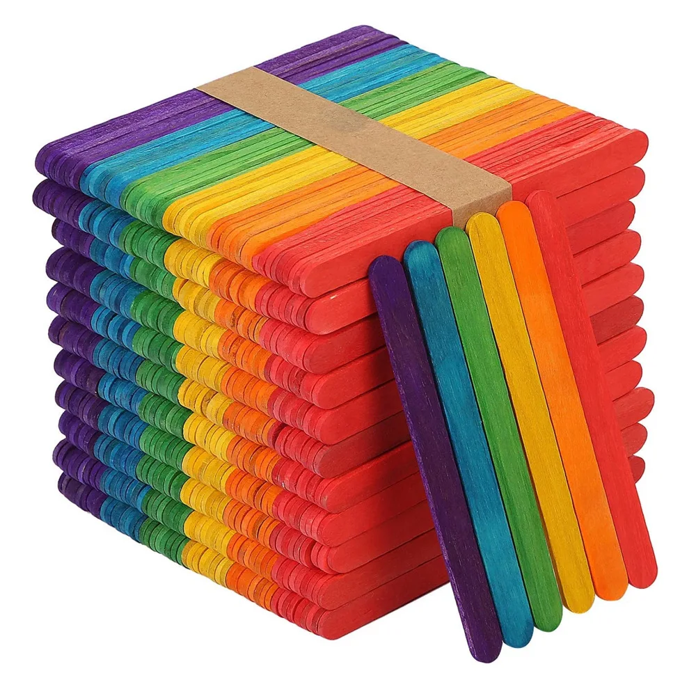 Art Craft Stick - 50 bâtonnets de sucettes glacées colorés