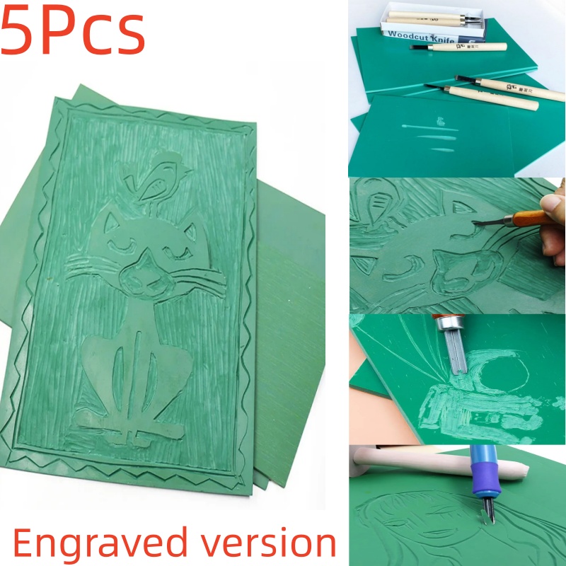 Lino Printing Block - Kit de blocs de tampons d'impression,