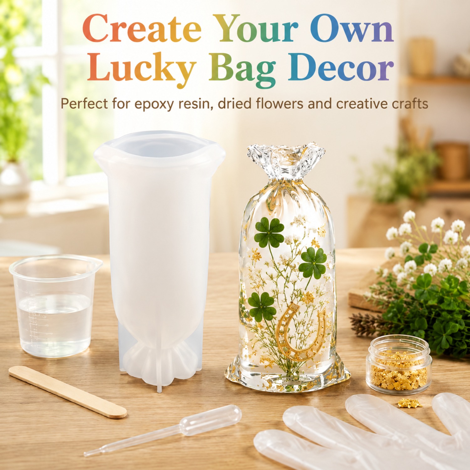 Art Craft Flower - Moules en silicone pour résine Lucky
