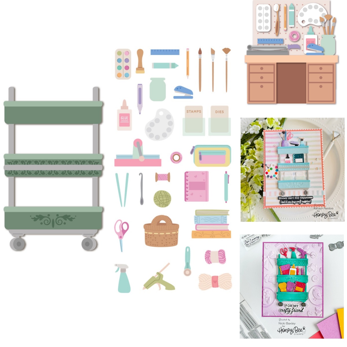 Art Craft Letter A - Matrices de chariot de fournitures d'art