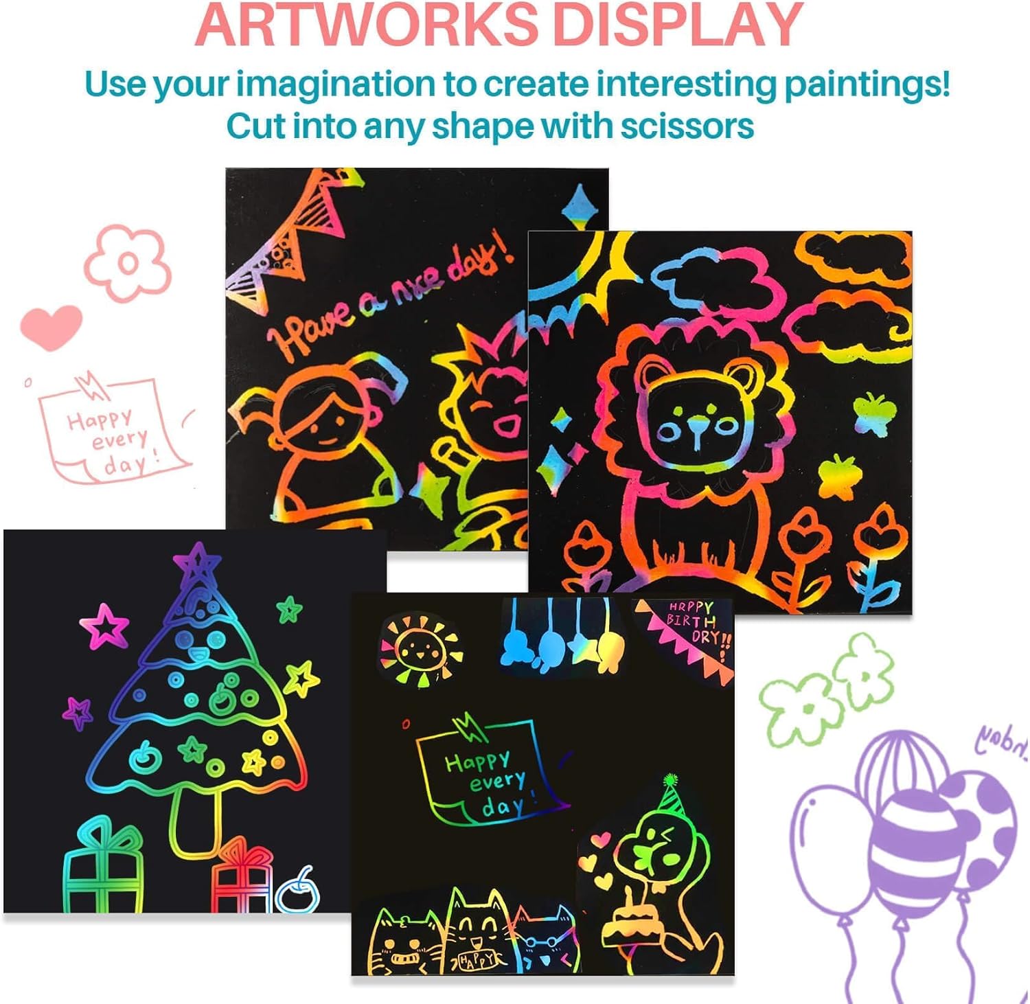 Papier à gratter arc-en-ciel,  - Art Craft 5 Year Old avis et prix