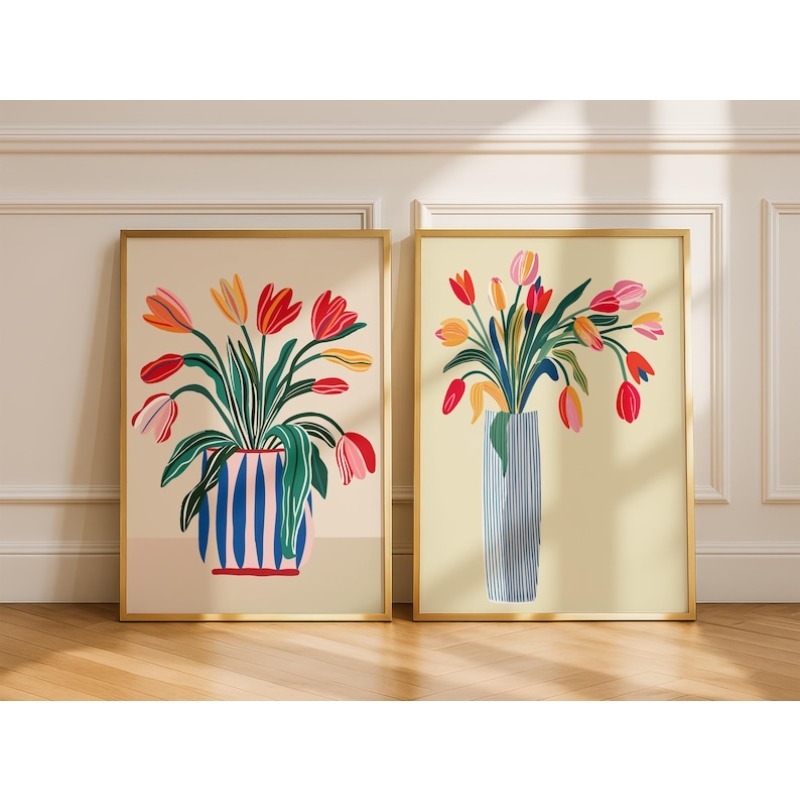 2 tableaux sur toile de fleurs - Art Craft Vase avis et prix